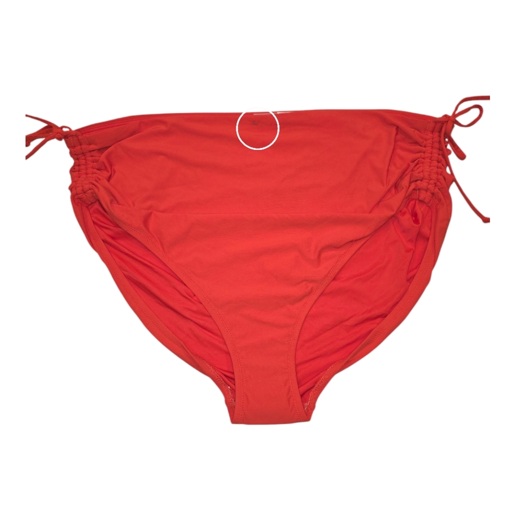 CALIA Adjustable Rise Ruched Vermillion Bikini Bottom - Picture 10 of 12